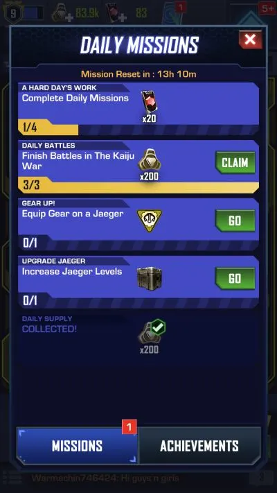 pacific rim breach wars daily missions