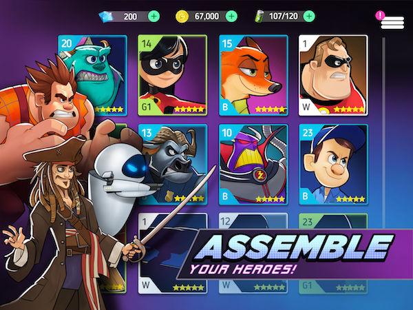 how to assemble your heroes in disney heroes battle mode