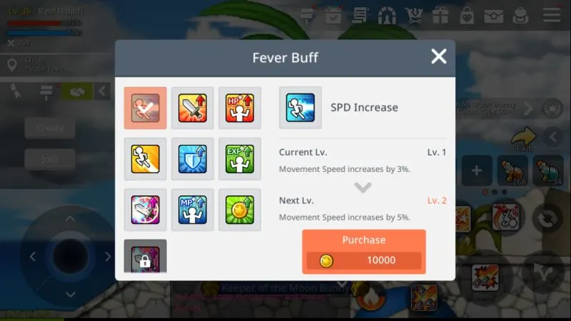 maplestory m fever buff
