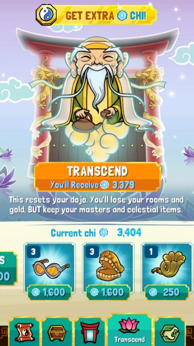when to use transcend in kung fu clicker