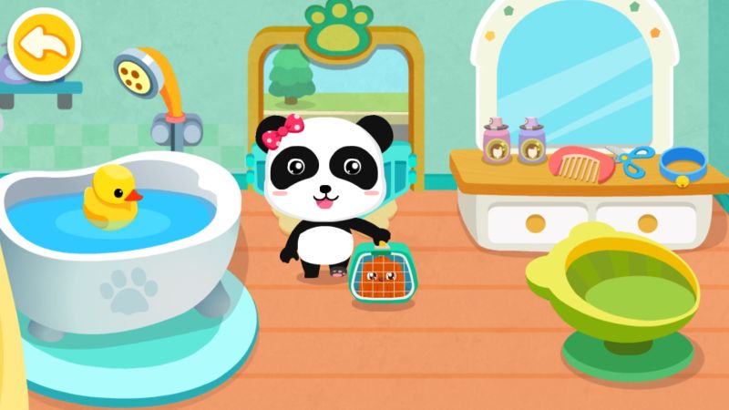 how to take care of pets in little panda's dream town