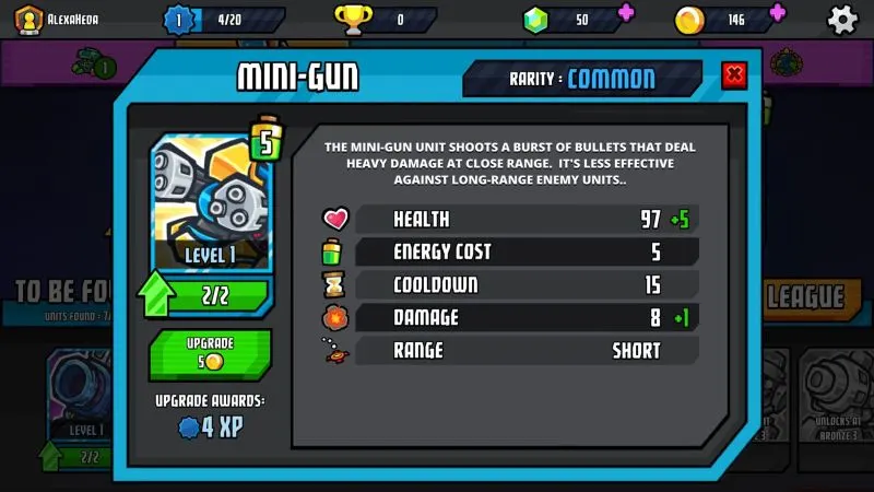 how to upgrade weapon cards in cosmic showdown