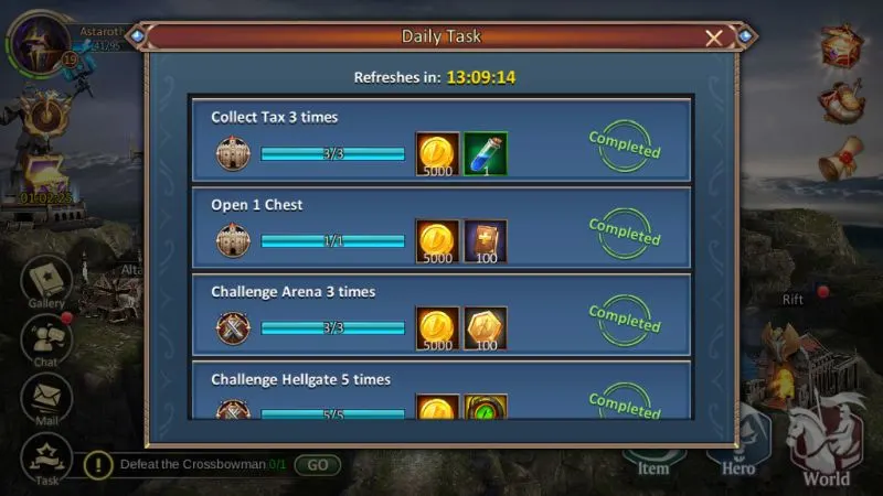dungeon & heroes daily quests