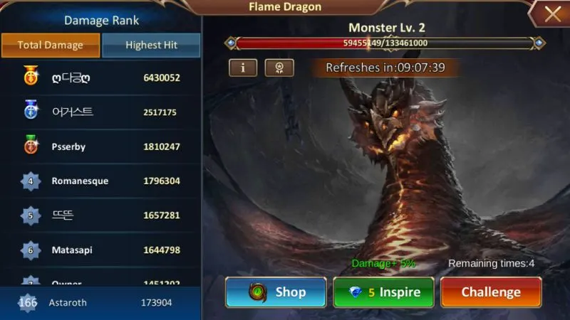 dungeon & heroes flame dragon