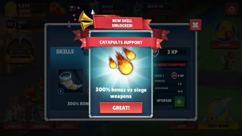 how to unlock skills in game of warriors