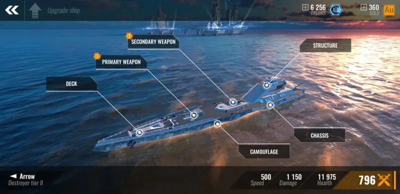 pacific warships weapon upgrades