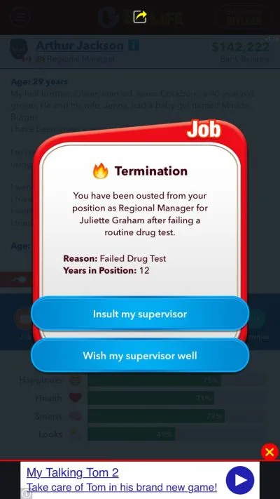 bitlife job termination