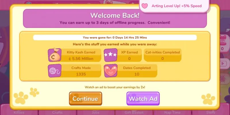 kitty catsanova offline rewards
