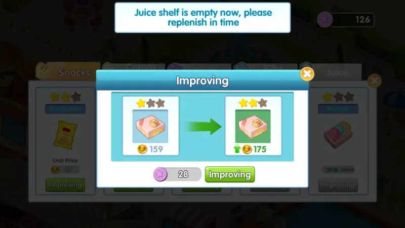 how to improve items in my supermarket story