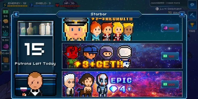 how to recruit better crew members in pixel starships