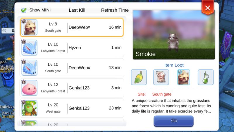 ragnarok m eternal love mvp and mini boss hunts