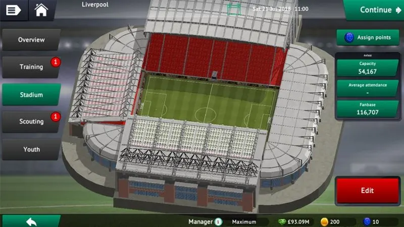 soccer manager 2019 stadium