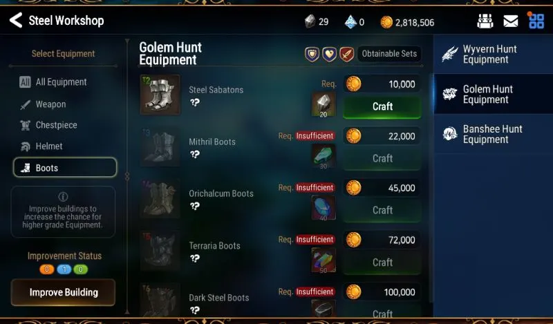 epic seven equipment