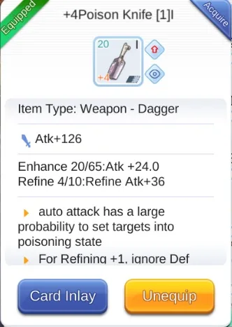 ragnarok m eternal love poison knife