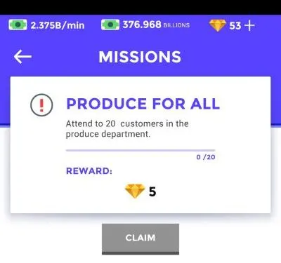 idle supermarket tycoon missions
