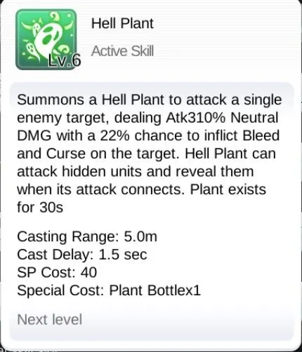 ragnarok m eternal love hell plant