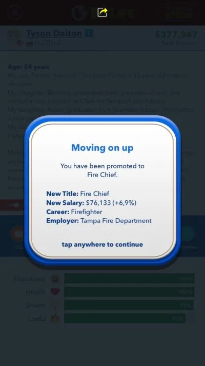 bitlife fire chief promotion