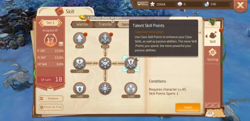 how to reset skill points in laplace m