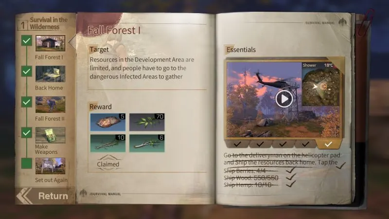 lifeafter walkthrough chapter 1 fall forest I