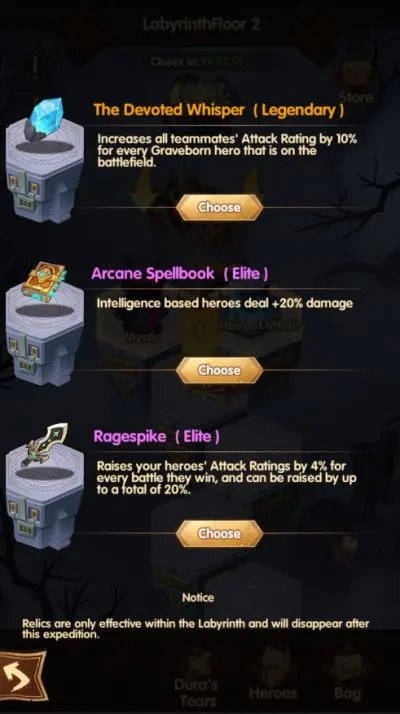 afk arena relics