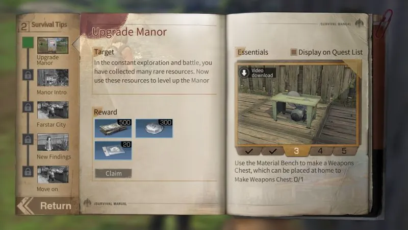 lifeafter walkthrough chapter 2 upgrade manor