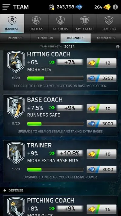 mlb tap sports baseball 2019 team upgrade