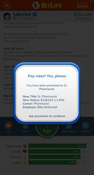 bitlife pharmacist job