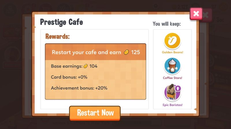when to prestige in idle coffee corp
