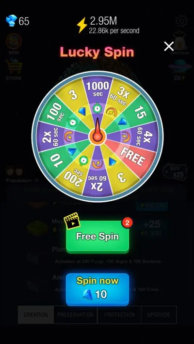 idle world lucky spin