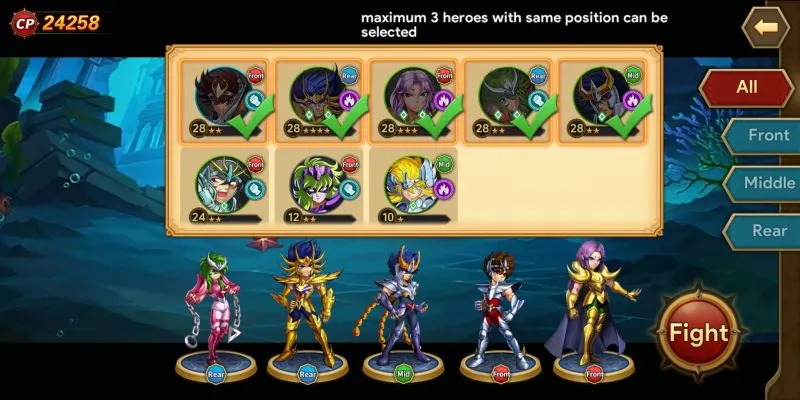 saint seiya galaxy spirits team