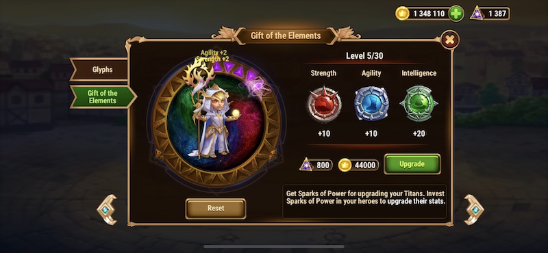 hero wars gift of the elements