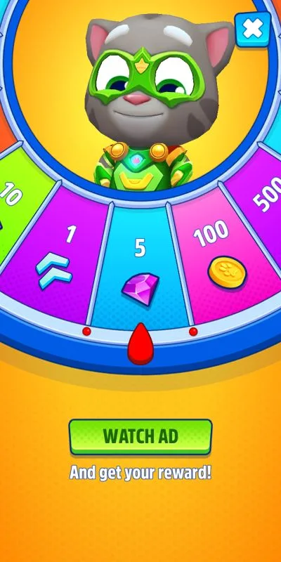 talking tom hero dash prize wheel