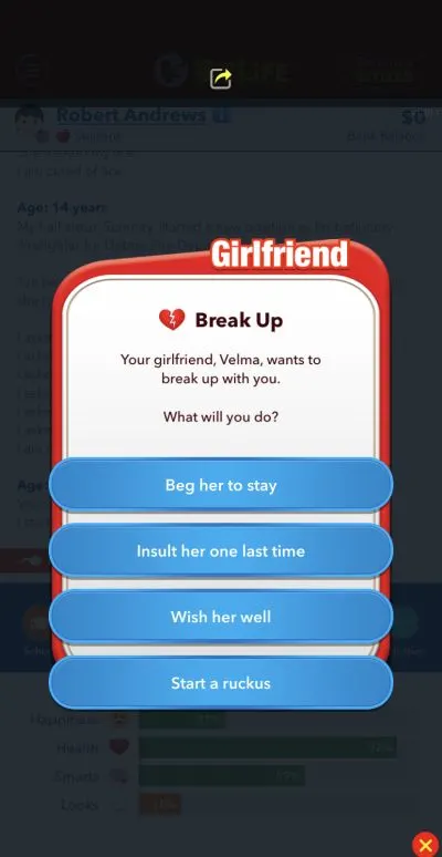 bitlife break up