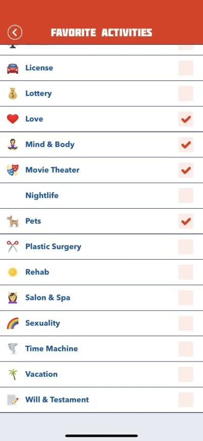 bitlife favorite activities