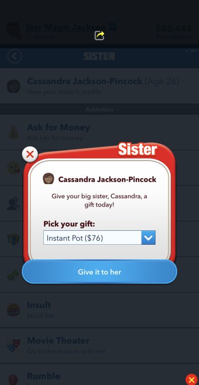 how to give gift in bitlife
