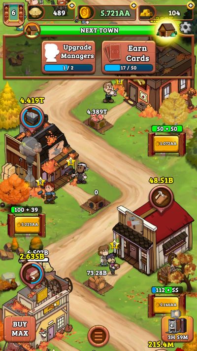 idle frontier tap town tycoon goals