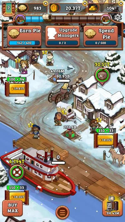 idle frontier tap town tycoon production line
