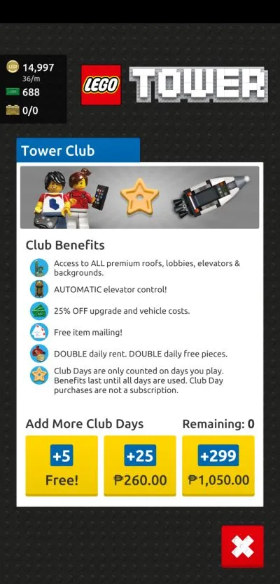 lego tower tower club
