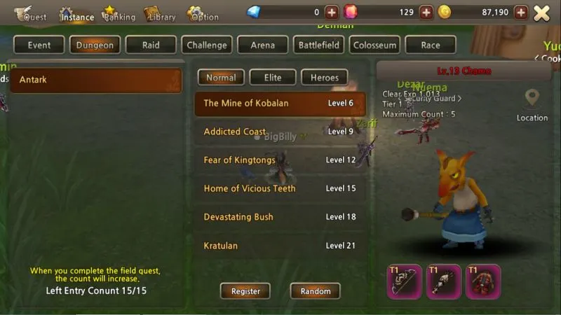 world of prandis menu system