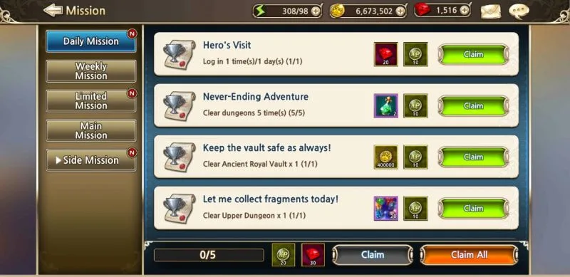 king's raid missions