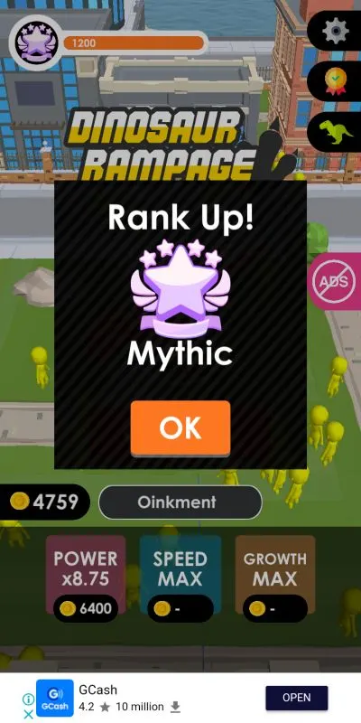 how to get mythic rank in dinosaur rampage