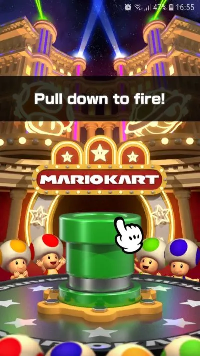 how to fire the pipe in mario kart tour