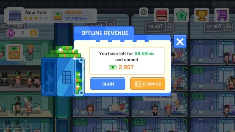 how to increase offline earnings in super hotel tycoon