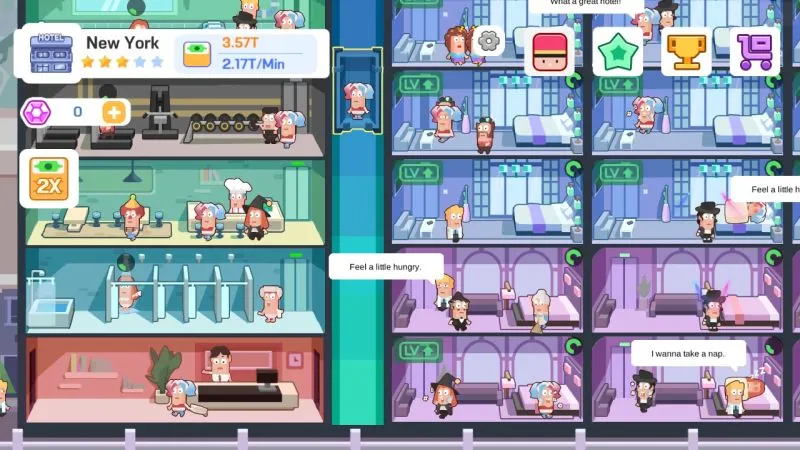 how to unlock new rooms in super hotel tycoon