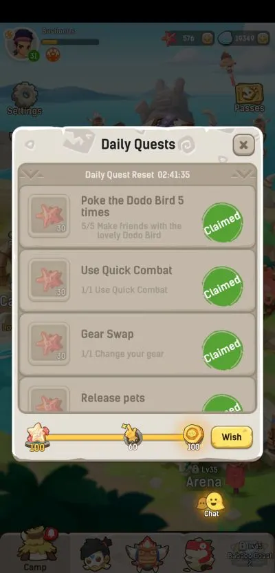 ulala idle adventure daily quests