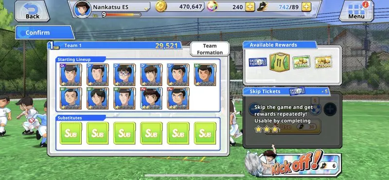 captain tsubasa zero miracle shot lineup