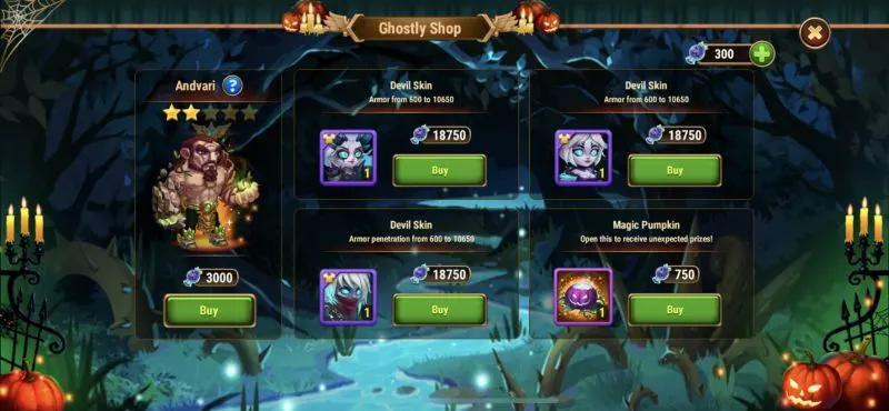 hero wars ghostly shop