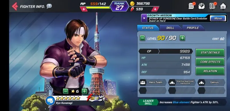 kyo kusanagi the king of fighters allstar