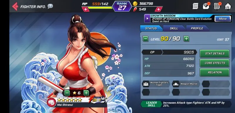 mai shiranui the king of fighters allstar