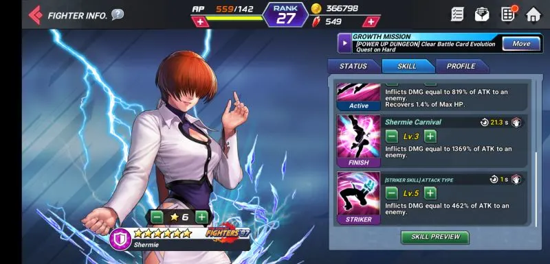 shermie the king of fighters allstar